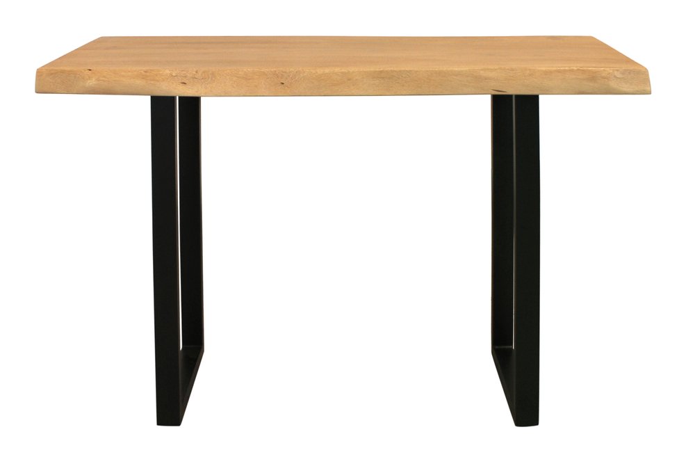 47" Natural and Black Solid Wood and Metal Live Edge Console Table HomeRoots