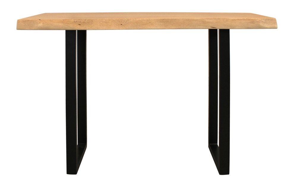 47" Natural and Black Solid Wood and Metal Live Edge Console Table HomeRoots