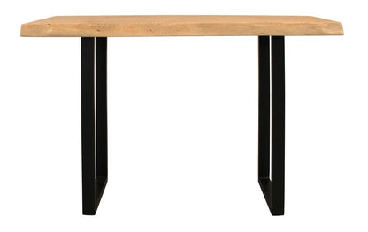 47" Natural and Black Solid Wood and Metal Live Edge Console Table HomeRoots