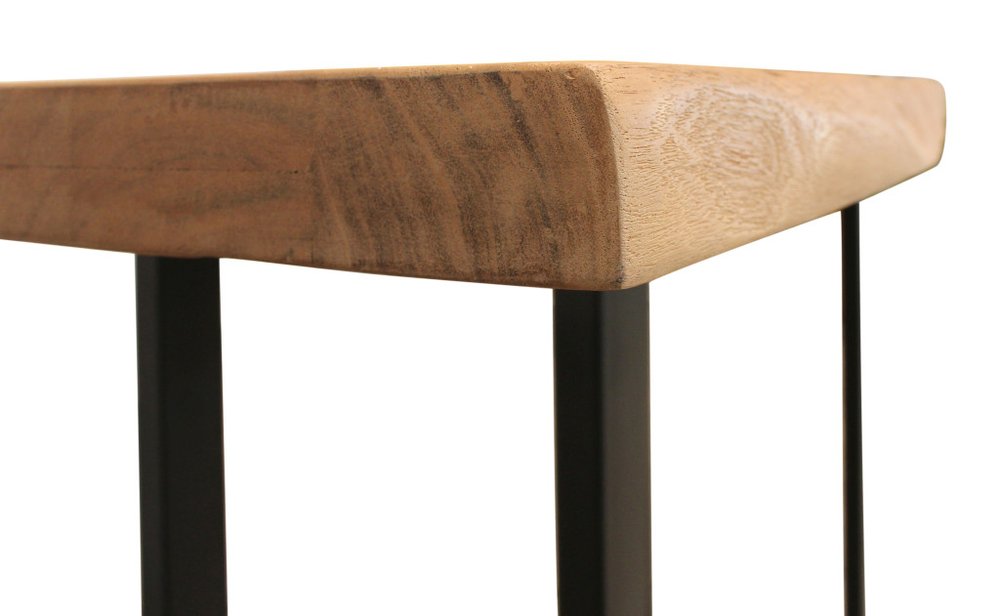 47" Natural and Black Solid Wood and Metal Live Edge Console Table HomeRoots