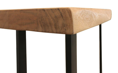 47" Natural and Black Solid Wood and Metal Live Edge Console Table HomeRoots