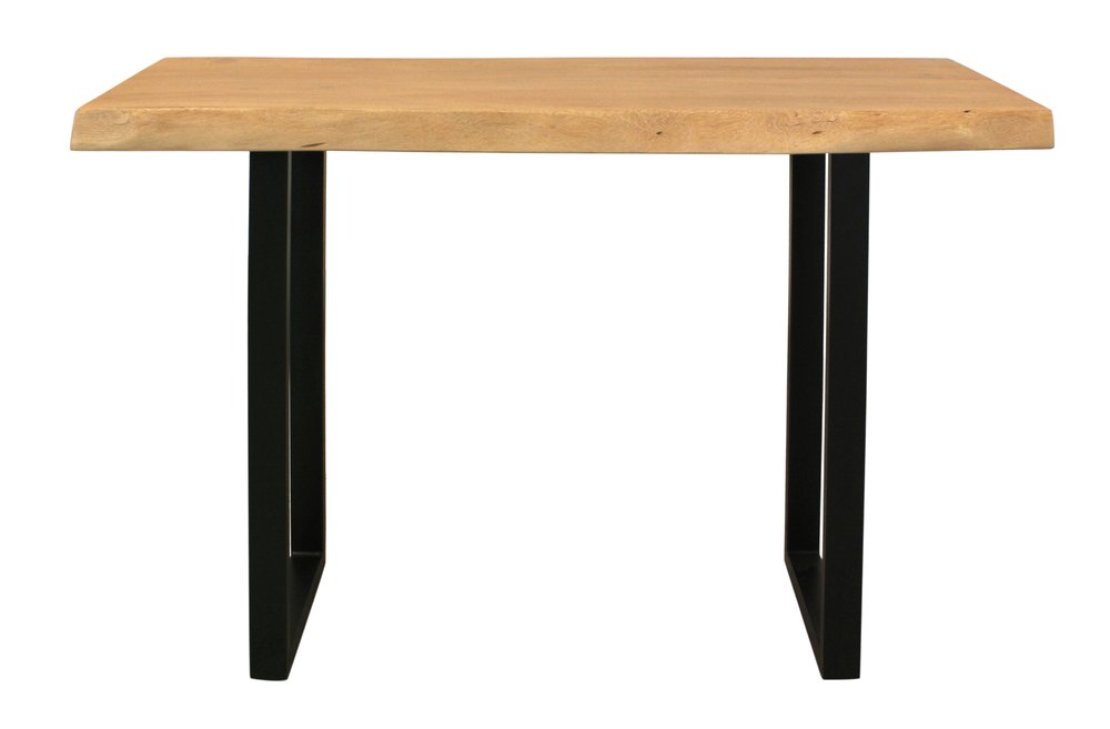 47" Natural and Black Solid Wood and Metal Live Edge Console Table HomeRoots