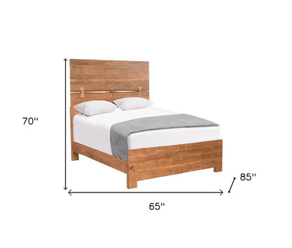 Brown Live Edge Bow Joint Solid Wood Queen Bed Frame HomeRoots