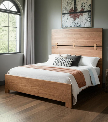 Brown Live Edge Bow Joint Solid Wood Queen Bed Frame HomeRoots