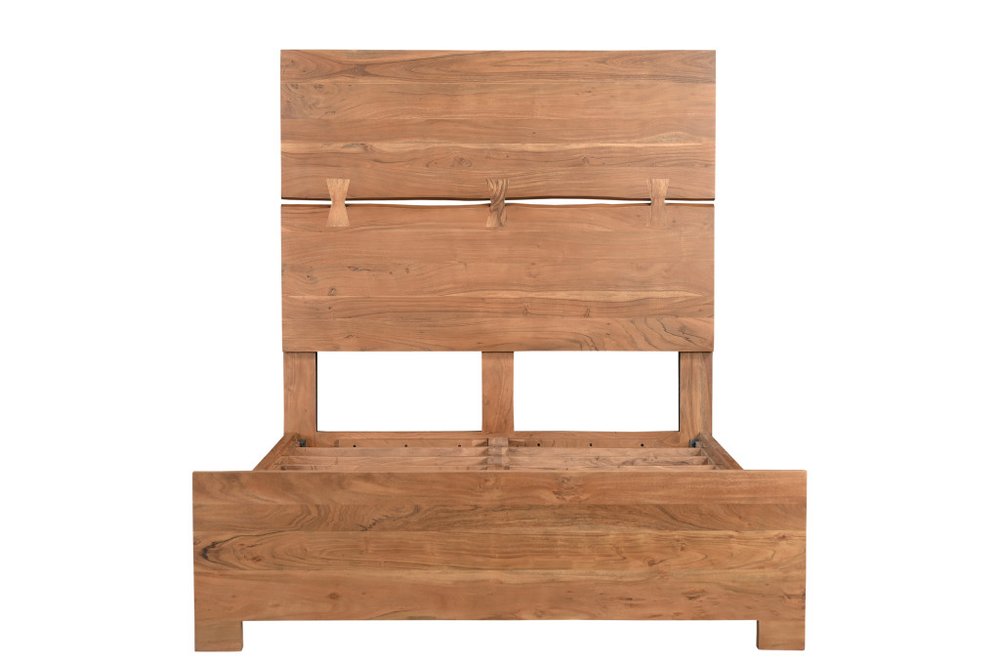 Brown Live Edge Bow Joint Solid Wood Queen Bed Frame HomeRoots