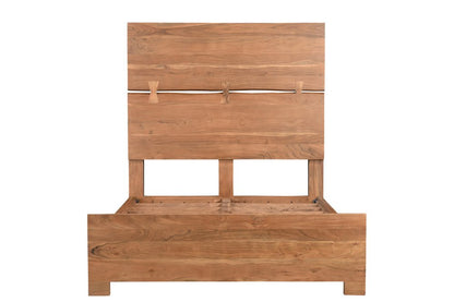 Brown Live Edge Bow Joint Solid Wood Queen Bed Frame HomeRoots