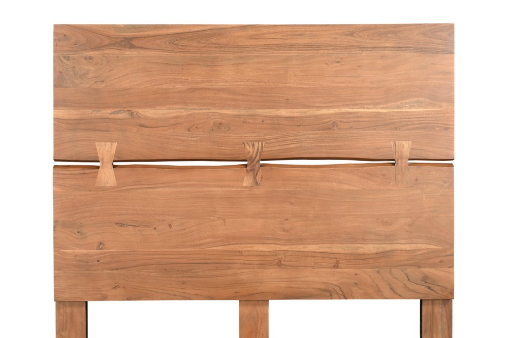 Brown Live Edge Bow Joint Solid Wood Queen Bed Frame HomeRoots