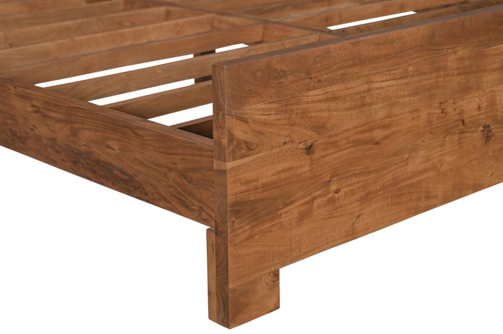 Brown Live Edge Bow Joint Solid Wood Queen Bed Frame HomeRoots