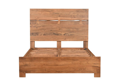 Brown Live Edge Bow Joint Solid Wood Queen Bed Frame HomeRoots