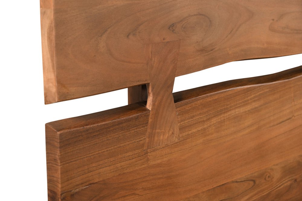 Brown Live Edge Bow Joint Solid Wood Queen Bed Frame HomeRoots