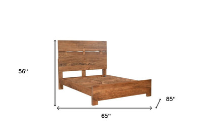 Brown Live Edge Bow Joint Solid Wood Queen Bed Frame HomeRoots