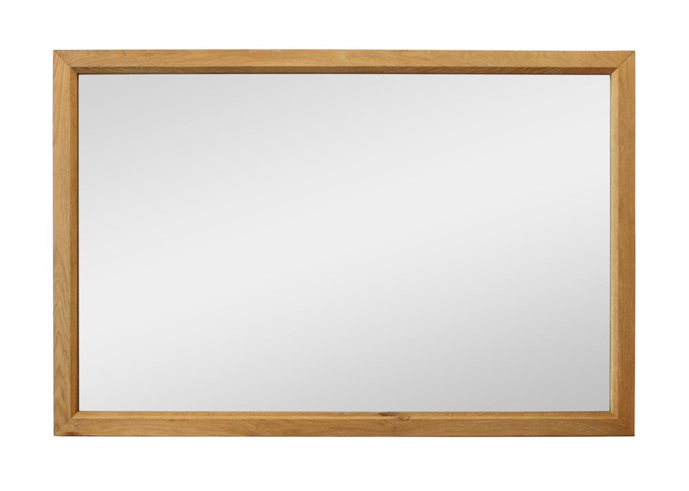 40" Natural Solid Wood Framed Mounted Accent Mirror HomeRoots