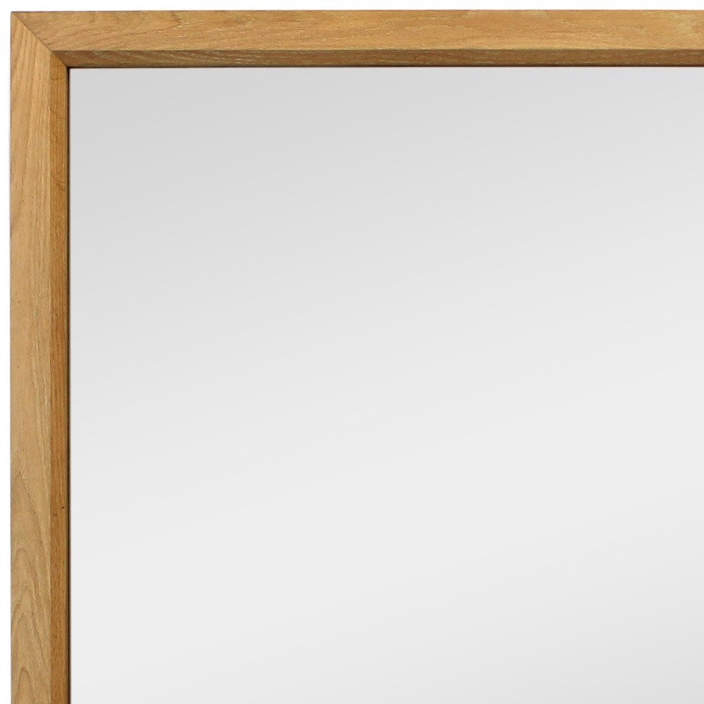 40" Natural Solid Wood Framed Mounted Accent Mirror HomeRoots