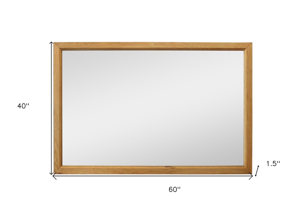 40" Natural Solid Wood Framed Mounted Accent Mirror HomeRoots