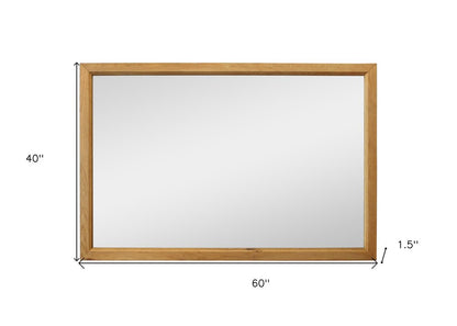 40" Natural Solid Wood Framed Mounted Accent Mirror HomeRoots