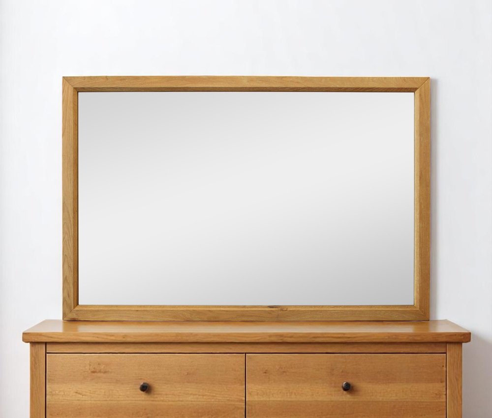 40" Natural Solid Wood Framed Mounted Accent Mirror HomeRoots