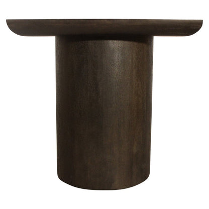 24" Dark Brown Distressed Solid Wood Square Pedestal End Table HomeRoots