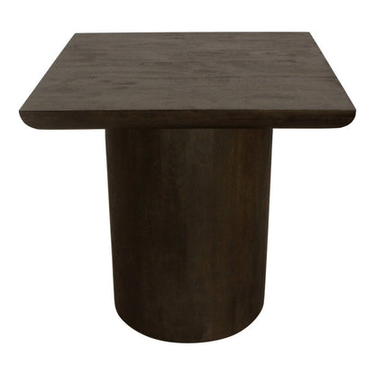 24" Dark Brown Distressed Solid Wood Square Pedestal End Table HomeRoots
