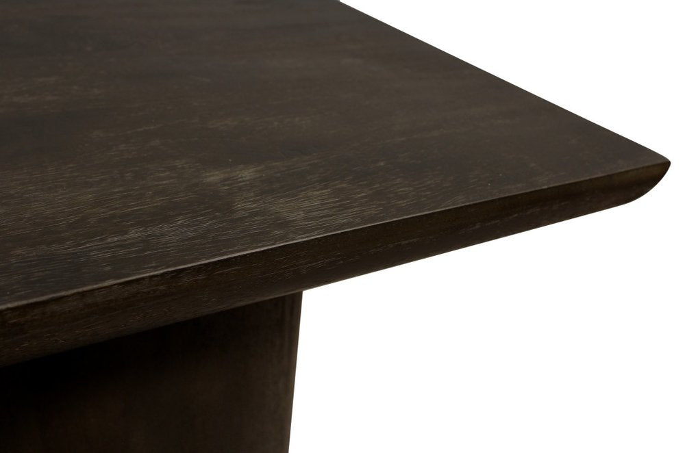 24" Dark Brown Distressed Solid Wood Square Pedestal End Table HomeRoots