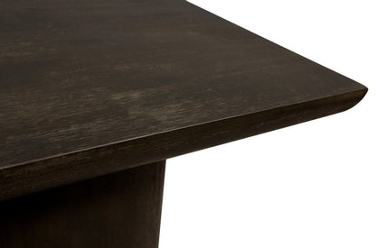 24" Dark Brown Distressed Solid Wood Square Pedestal End Table HomeRoots