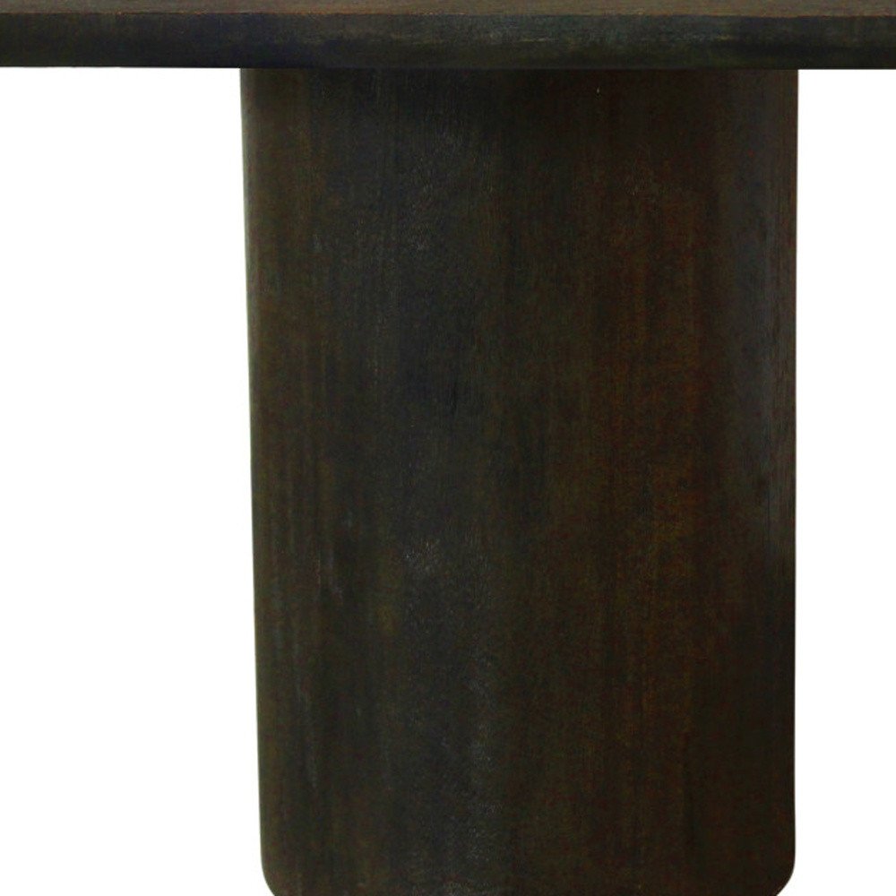 24" Dark Brown Distressed Solid Wood Square Pedestal End Table HomeRoots