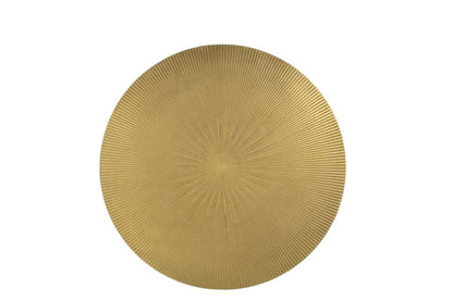23" Brass Brass and Black Iron Round Pedestal End Table HomeRoots