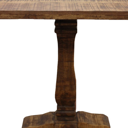36" Brown Solid Wood Square Pedestal Bar Table HomeRoots