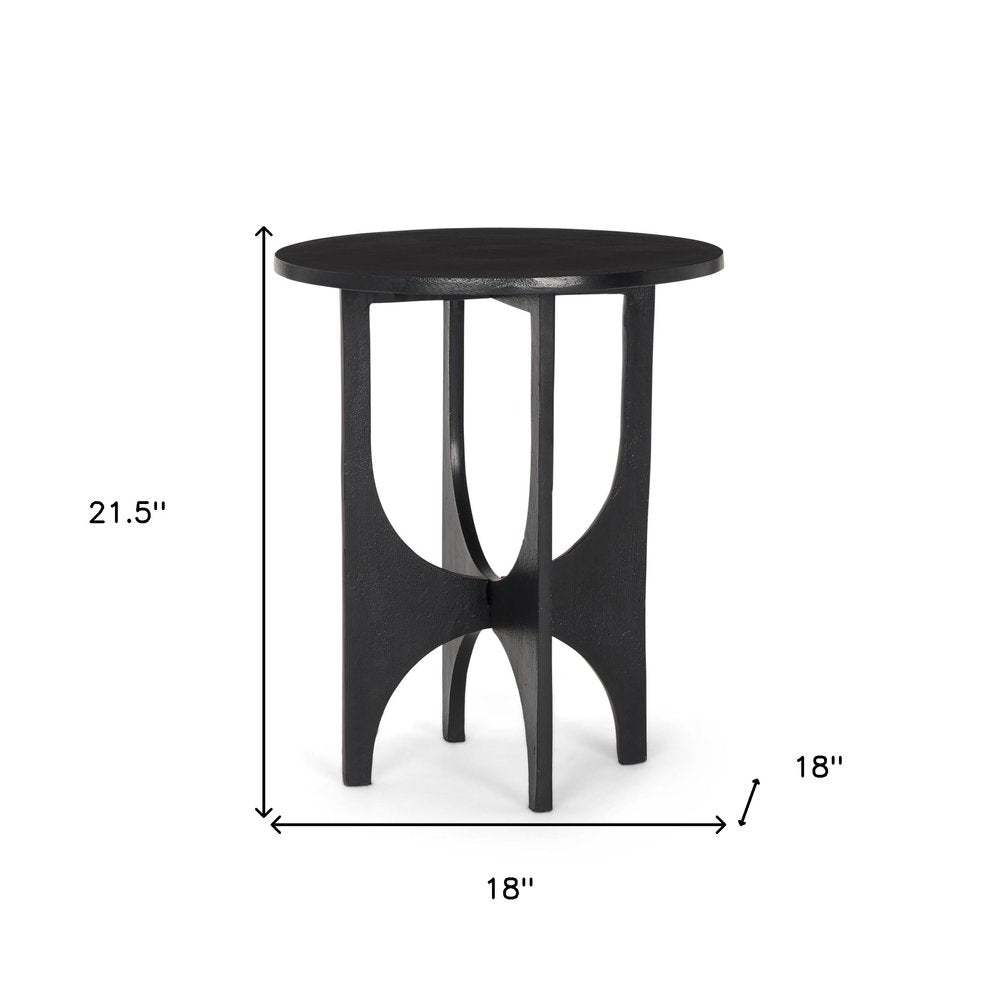 18" Black Iron and Metal Tray Table — view 5