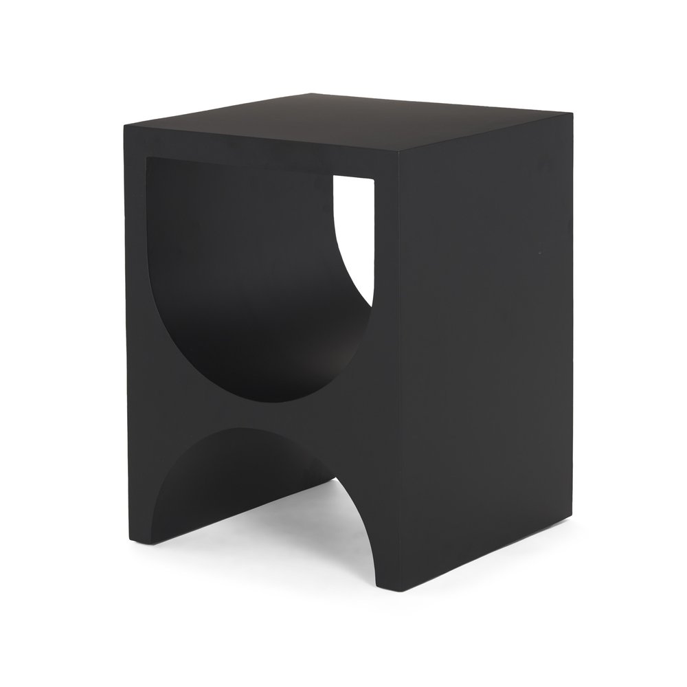 22" Black Iron Square Sled End Table — view 1