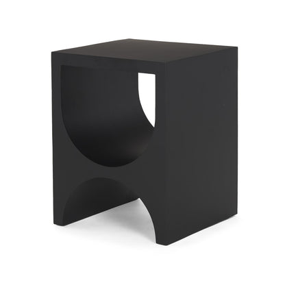 22" Black Iron Square Sled End Table HomeRoots