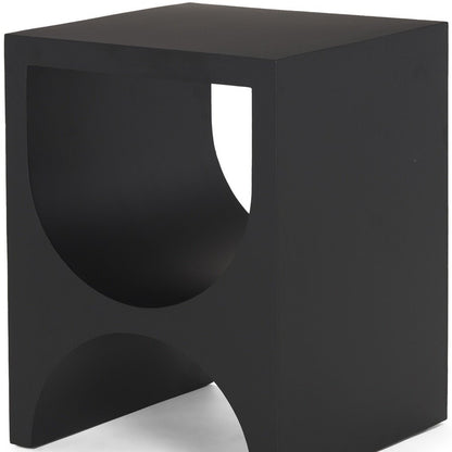 22" Black Iron Square Sled End Table HomeRoots