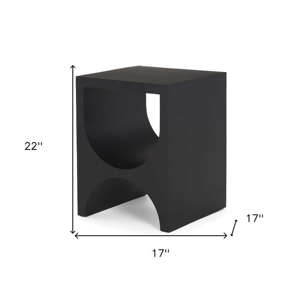 22" Black Iron Square Sled End Table — view 4