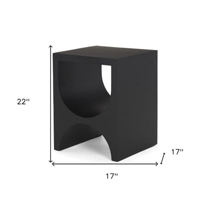 22" Black Iron Square Sled End Table HomeRoots