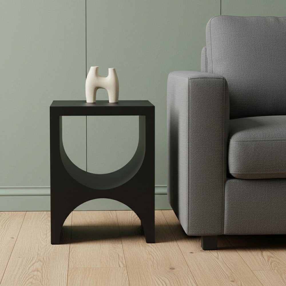 22" Black Iron Square Sled End Table HomeRoots