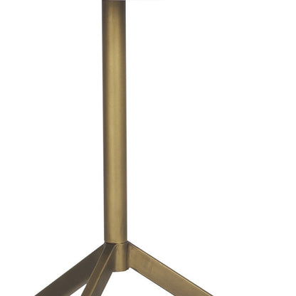 20" White and Gold Stone and Iron Oval End Table HomeRoots