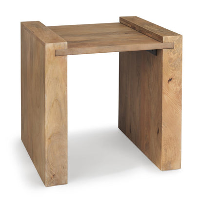 23" Natural Distressed Solid Wood Frame End Table