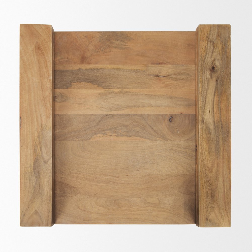 23" Natural Distressed Solid Wood Sled End Table — view 4