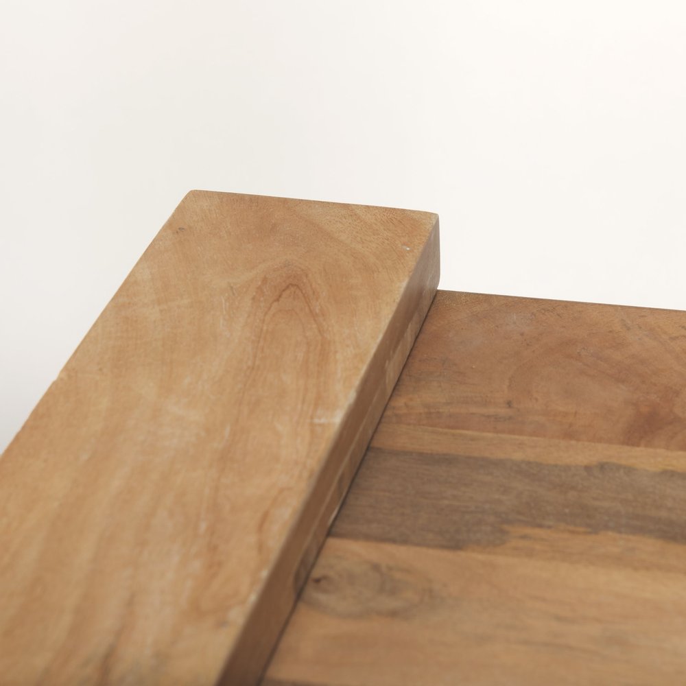 23" Natural Distressed Solid Wood Sled End Table HomeRoots