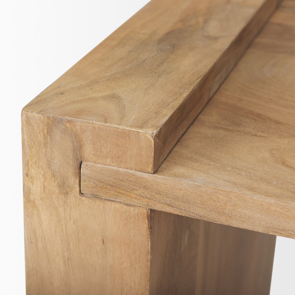 23" Natural Distressed Solid Wood Sled End Table — view 8
