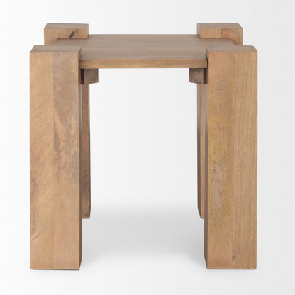 22" Natural Distressed Solid Wood Square End Table HomeRoots