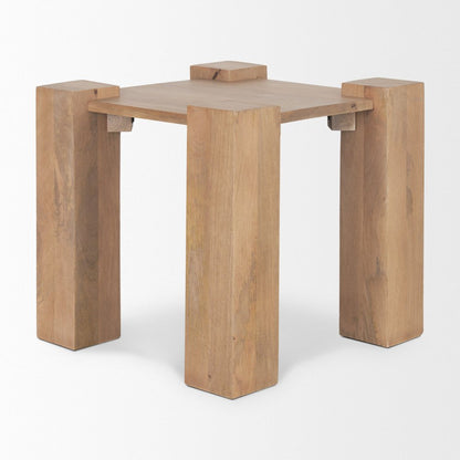 22" Natural Distressed Solid Wood Square End Table HomeRoots