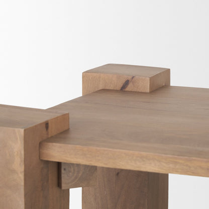 22" Natural Distressed Solid Wood Square End Table HomeRoots