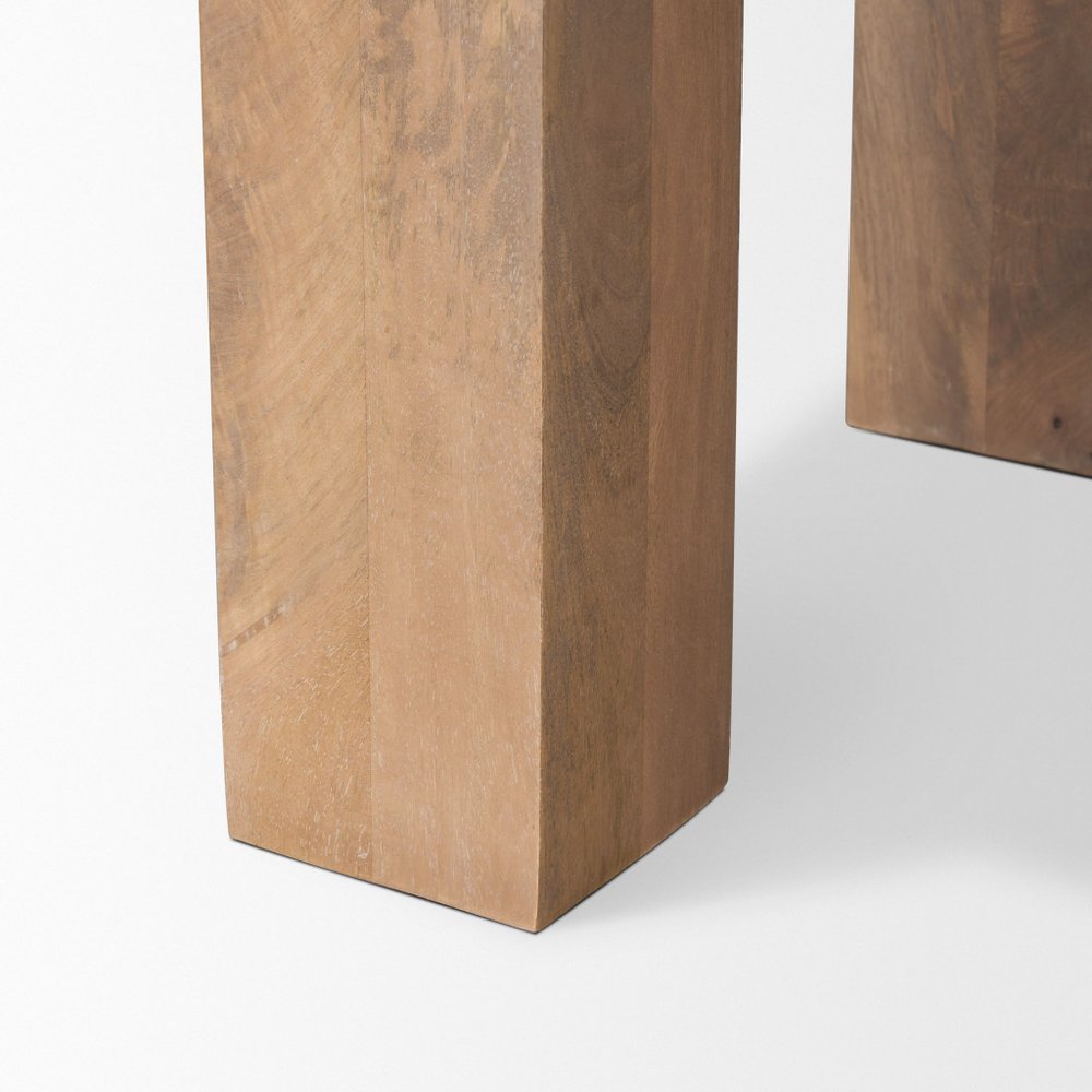 22" Natural Distressed Solid Wood Square End Table — view 5