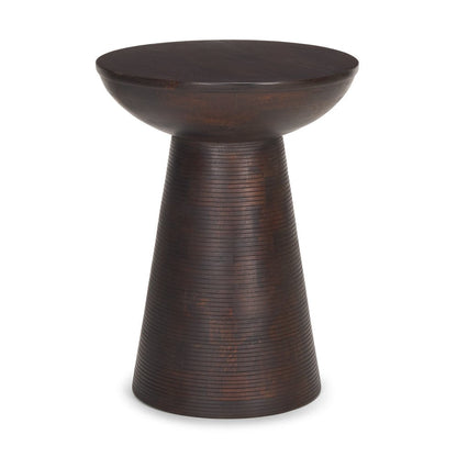 21" Redwood Solid Wood Round Pedestal End Table HomeRoots