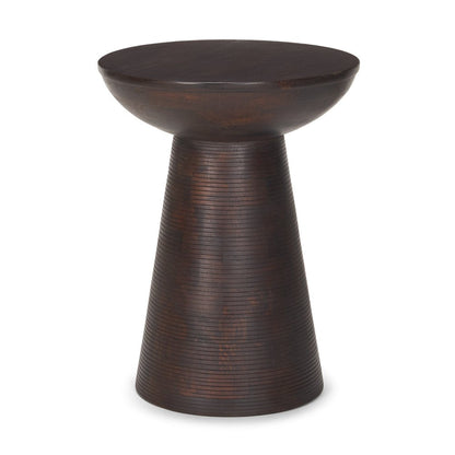 21" Redwood Solid Wood Round Pedestal End Table HomeRoots