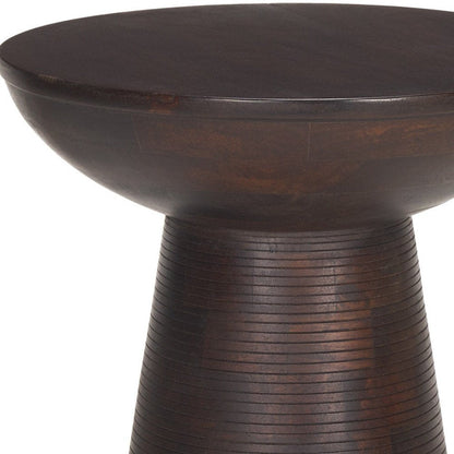21" Redwood Solid Wood Round Pedestal End Table HomeRoots