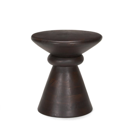 18" Dark Brown Solid Wood Round Pedestal End Table HomeRoots