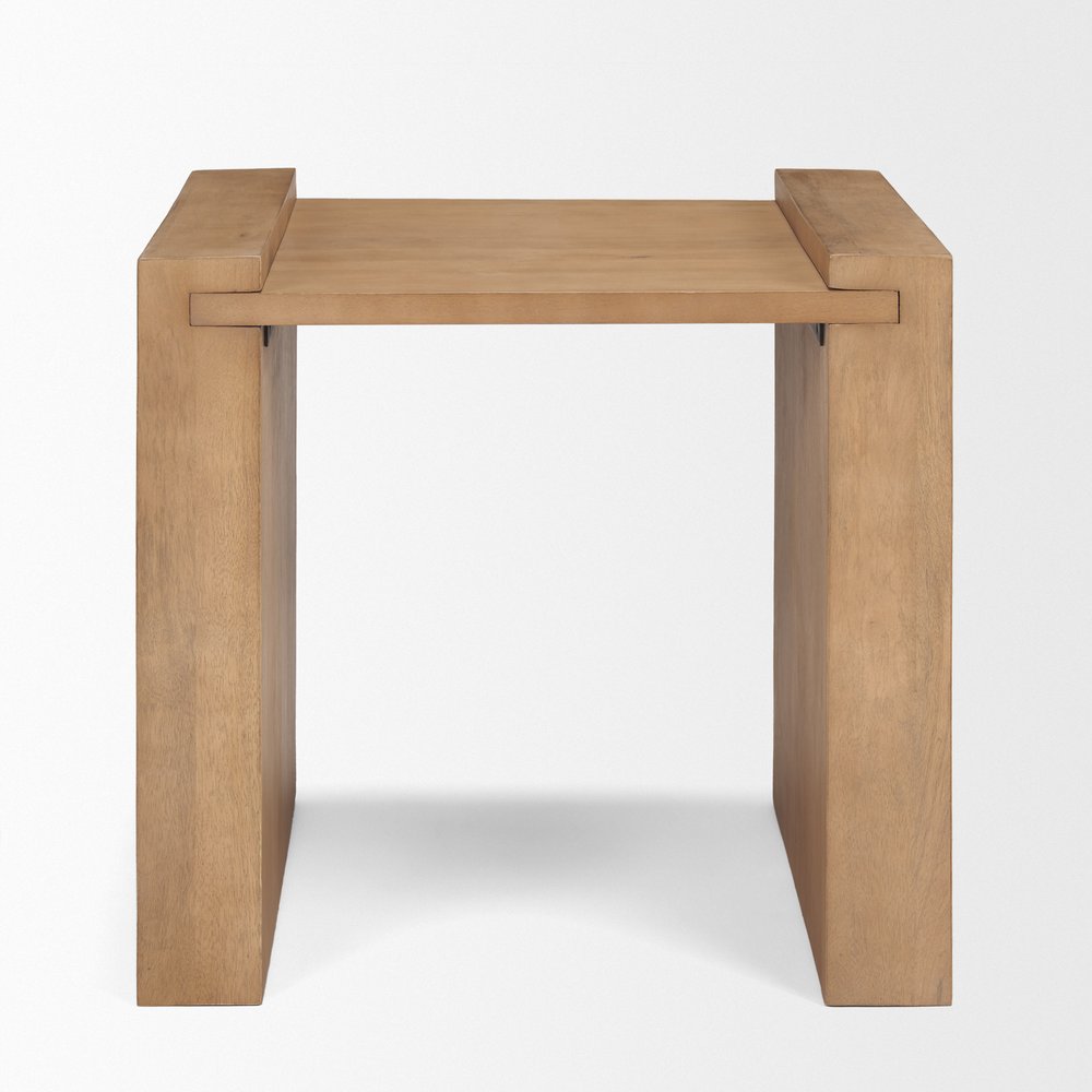 22" Natural Solid Wood Square Sled End Table HomeRoots