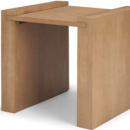 22" Natural Solid Wood Square Sled End Table HomeRoots
