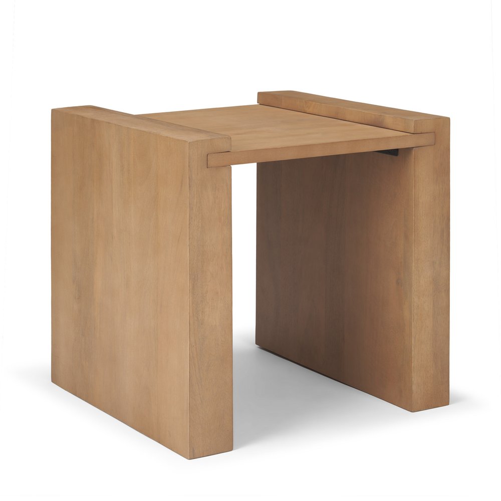 22" Natural Solid Wood Square Sled End Table HomeRoots